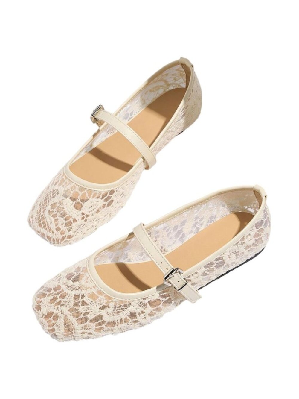 Women's Lace Mesh Ballet Flats Comfortable Dressy Shoes